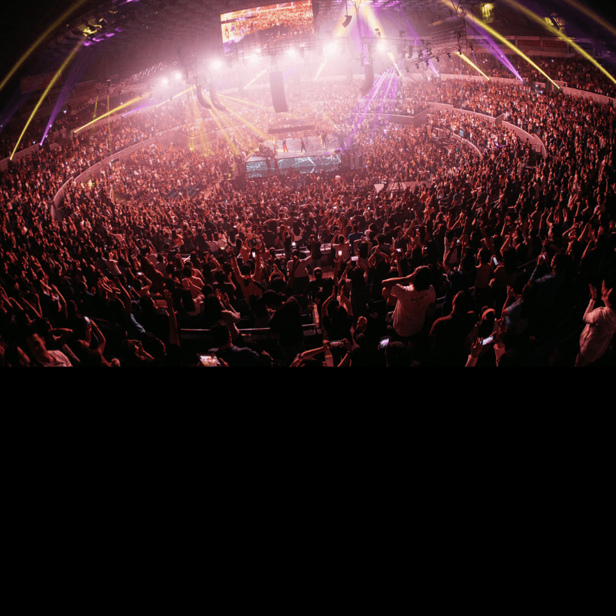 Social Safety - image of a large crowd around a concern arena