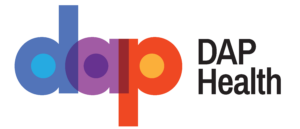 DAP Health logo and website link